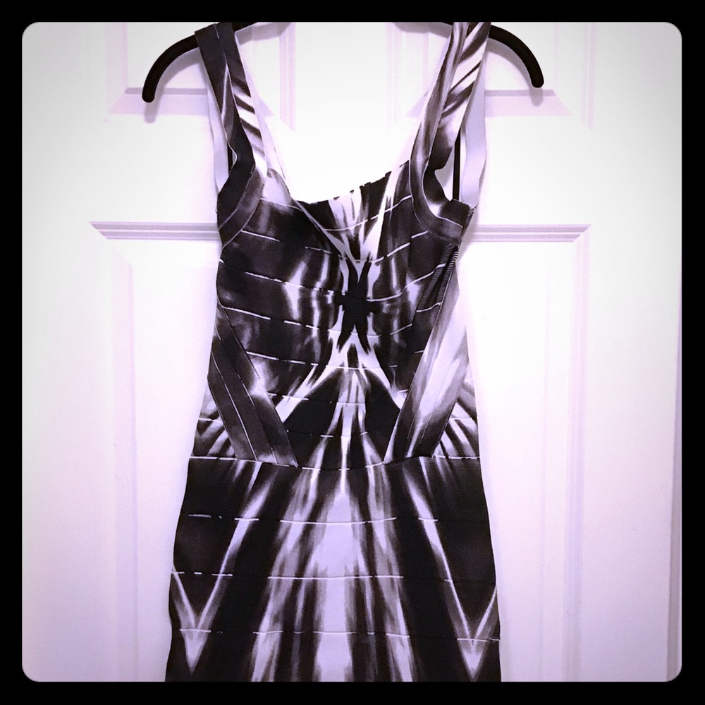 Vintage Bebe Black & White Bandage Dress